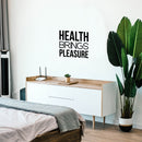 Vinyl Wall Art Decal - Health Brings Pleasure - 16.5" x 19" - Trendy Cute Motivating Positive Lifestyle Quote Sticker For Office Health Wellness Clinic Nutrition Center Kitchen Yoga Gym Decor 3