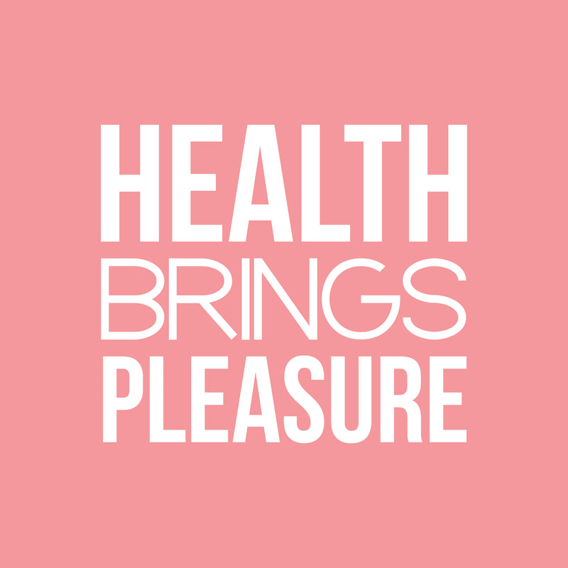 Vinyl Wall Art Decal - Health Brings Pleasure - 16.5" x 19" - Trendy Cute Motivating Positive Lifestyle Quote Sticker For Office Health Wellness Clinic Nutrition Center Kitchen Yoga Gym Decor 1