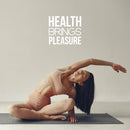 Vinyl Wall Art Decal - Health Brings Pleasure - 16.5" x 19" - Trendy Cute Motivating Positive Lifestyle Quote Sticker For Office Health Wellness Clinic Nutrition Center Kitchen Yoga Gym Decor 3