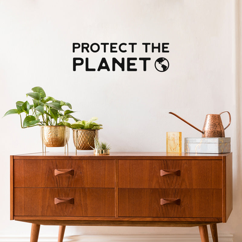 Vinyl Wall Art Decal - Protect The Planet ?? - Trendy Positive Inspiring Mind Change Quote Sticker For Home Living Room School Classroom Office Business Coffee Shop Decor 3