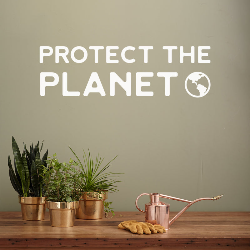 Vinyl Wall Art Decal - Protect The Planet ?? - 9" x 30" - Trendy Positive Inspiring Mind Change Quote Sticker For Home Living Room School Classroom Office Business Coffee Shop Decor 3