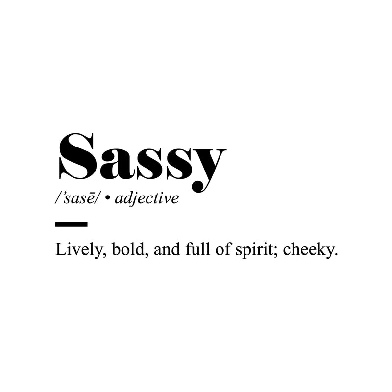 Vinyl Wall Art Decal - Sassy Definition - Sarcastic Joke Trendy Inspirational Sarcasm Quote Sticker For Home Office Bedroom Living Room Decor 1