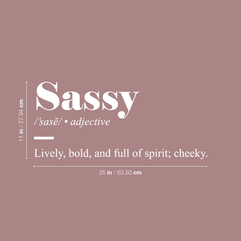 Vinyl Wall Art Decal - Sassy Definition - 11" x 25" - Sarcastic Joke Trendy Inspirational Sarcasm Quote Sticker For Home Office Bedroom Living Room Decor 4