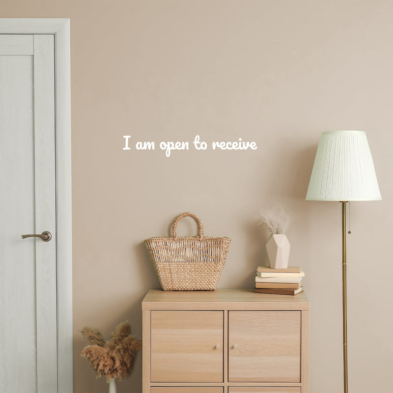 Vinyl Wall Art Decal - I Am Open To Receive - Trendy Inspiring Cute Positive Lovely Quote Sticker For Bedroom Kids Room Living Room Playroom School Office Coffee Shop Decor 5