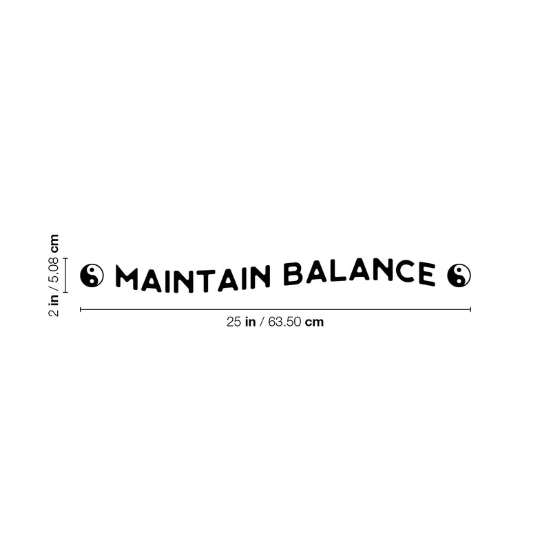 Vinyl Wall Art Decal - ? Maintain Balance ? - Trendy Cute Inspiring Positive Healthy Lifestyle Quote Sticker For Bedroom Bathroom Office Gym Yoga Fitness Spa Wellness Center Decor 4