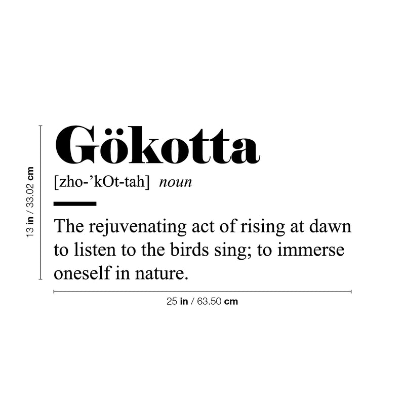 Vinyl Wall Art Decal - Gökotta Definition - 8" x 25" - Trendy Motivational Minimal Quote Sticker For Family Home Office Living Room Entryway Plants Health Patio Decor 4