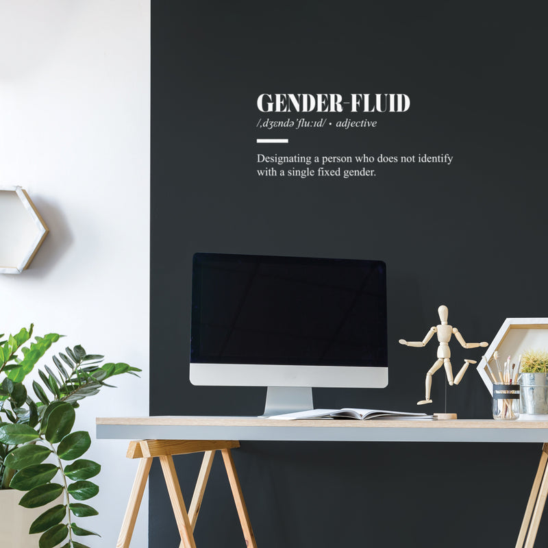 Vinyl Wall Art Decal - Gender - Fluid - 11" x 25" - Trendy Cute Equality Inspiring Positive Quote Sticker For Home Bedroom Closet Living Room Office Business Coffee Shop LGBT Pride Decor 2