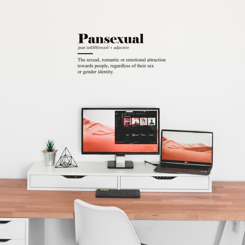 Vinyl Wall Art Decal - Pansexual - 11.5" x 25" - Trendy Cute Equality Gender Inspiring Positive Quote Sticker For Home Bedroom Closet Living Room Office Business Coffee Shop LGBT Pride Decor 2