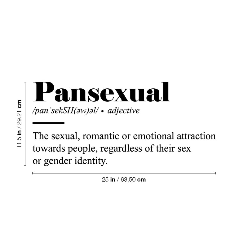 Vinyl Wall Art Decal - Pansexual - 11. Trendy Cute Equality Gender Inspiring Positive Quote Sticker For Home Bedroom Closet Living Room Office Business Coffee Shop LGBT Pride Decor 4