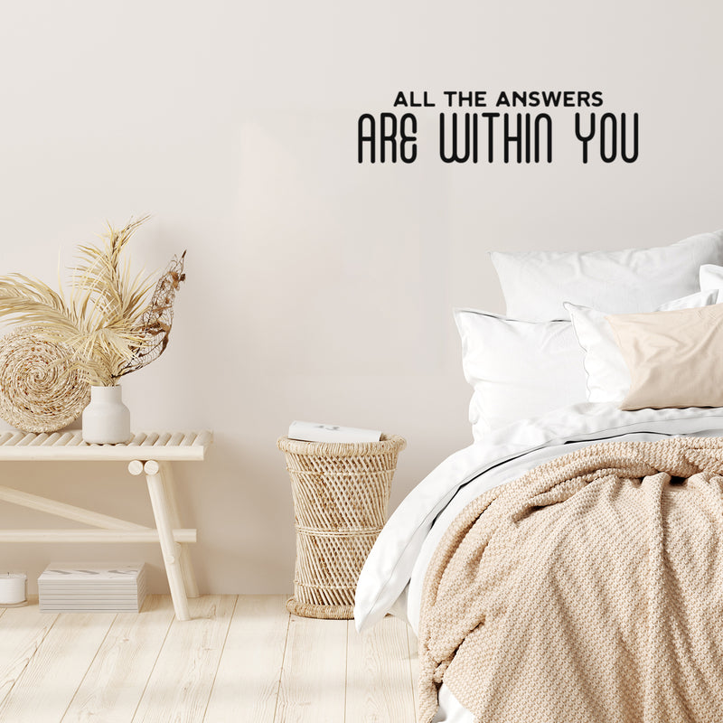 Vinyl Wall Art Decal - All The Answers Are Within You - 6. Modern Cute Inspiring Good Vibes Quote Sticker For Bedroom Closet Living Room Kids Room School Coffee Shop Lovely Decor 2