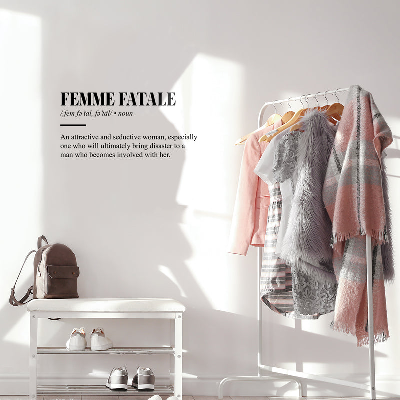 Vinyl Wall Art Decal - Femme Fatale Definition - 12" x 25" - Trendy Motivational Feminism Quote Sticker For Woman Home Bedroom Living Room Store Work Office Decor 2