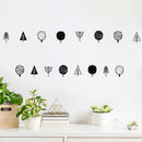 Set Of 32 Vinyl Wall Art Decal - Trees Pattern - 4" x 3" Each - Trendy Cute Fun Lovely Design Shape Sticker For Bedroom Living Room Playroom Garden Patio School Classroom Office Coffee Shop Decor 2