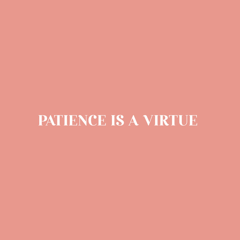 Vinyl Wall Art Decal - Patience Is A Virtue - 2" x 30" - Trendy Cute Inspiring Positive Mind Quote Sticker For Office Work Business Front Store Coffee Shop School Classroom Home Bedroom Decor 1