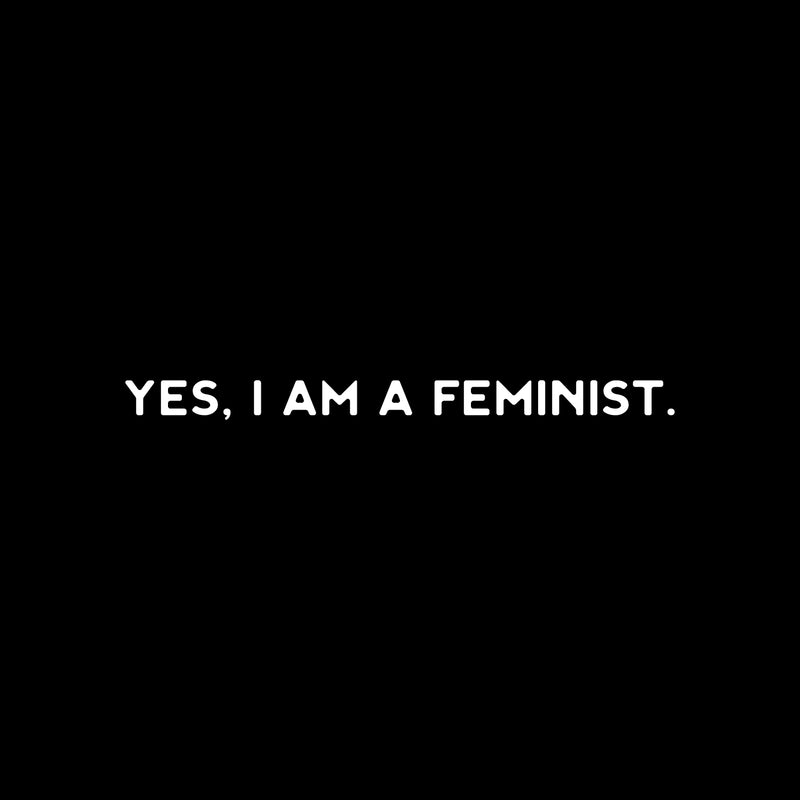 Vinyl Wall Art Decal - Yes I Am A Feminist - 2" x 30" - Trendy Motivational Feminism Quote Sticker For Woman Home Bedroom Living Room Store Work Office Decor 1