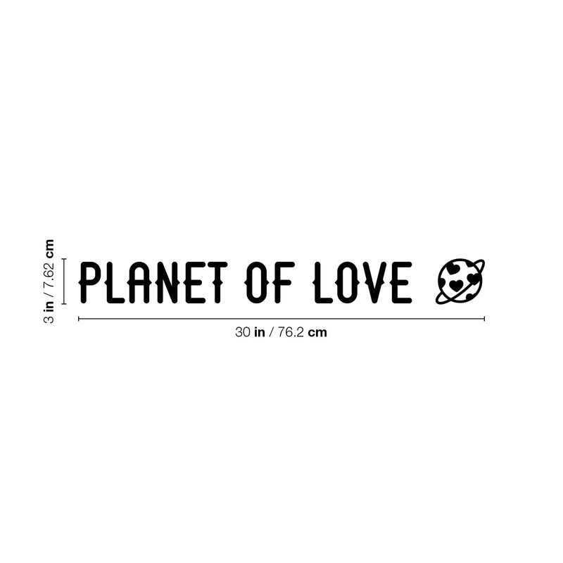 Vinyl Wall Art Decal - Planet Of Love - Trendy Inspiring Positive Lovely Quote Little Planet Shape Sticker For Bedroom Kids Room Playroom Nursery Daycare Classroom Cute Decor 4