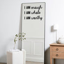 Vinyl Wall Art Decal - I Am Enough I Am Whole I Am Worthy - 16.5" x 20" - Modern Inspirational Positive Self-Esteem Quote Sticker For Home Office Bedroom Closet Living Room Coffee Shop Decor 2