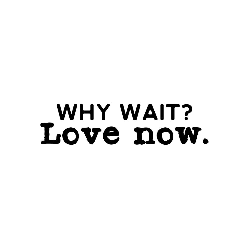 Vinyl Wall Art Decal - Why Wait Love Now - 5" x 20" - Modern Inspirational Optimism Self Love Quote Sticker For Home Office Bedroom Closet Living Room Decor 1