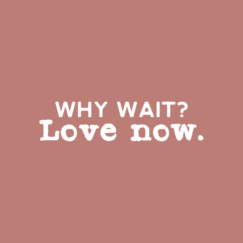 Vinyl Wall Art Decal - Why Wait Love Now - 5" x 20" - Modern Inspirational Optimism Self Love Quote Sticker For Home Office Bedroom Closet Living Room Decor 1