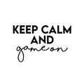 Vinyl Wall Art Decal - Keep Calm And Game On - Modern Inspirational Optimism Quote Sticker For Home Office Bedroom Closet Living Room Coffee Shop Decor 1
