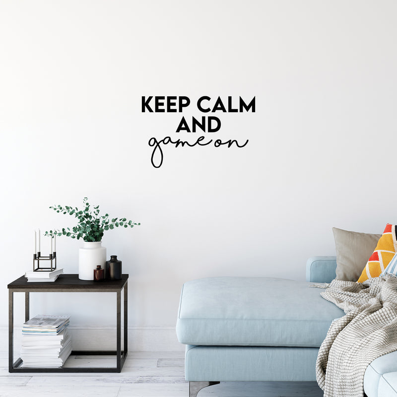Vinyl Wall Art Decal - Keep Calm And Game On - Modern Inspirational Optimism Quote Sticker For Home Office Bedroom Closet Living Room Coffee Shop Decor 3