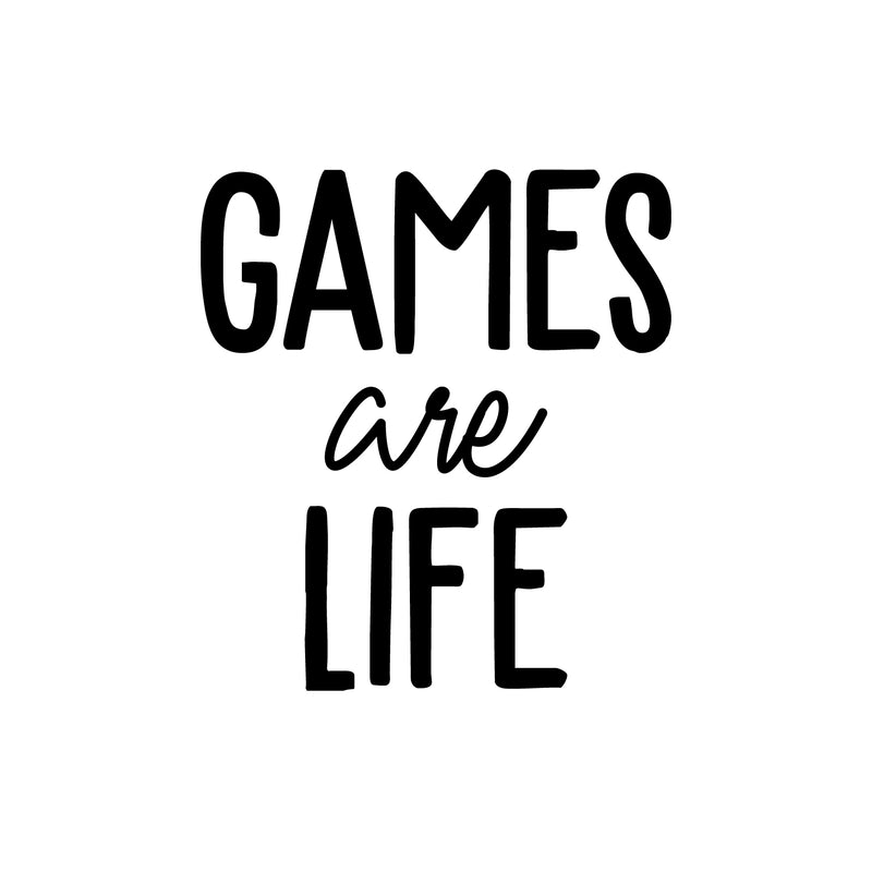 Vinyl Wall Art Decal - Games Are Life - 18" x 16.5" - Trendy Inspiring Fun Positive Quote Sticker For Bedroom Kids Room Living Room Gaming Room Playroom Daycare School Office Coffee Shop Decor 1