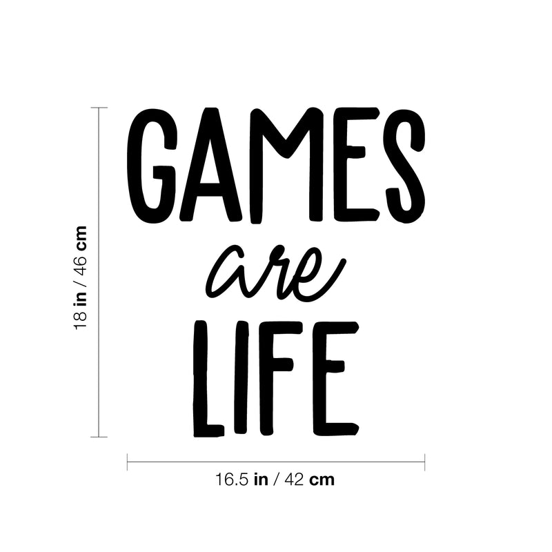 Vinyl Wall Art Decal - Games Are Life - - Trendy Inspiring Fun Positive Quote Sticker For Bedroom Kids Room Living Room Gaming Room Playroom Daycare School Office Coffee Shop Decor 4