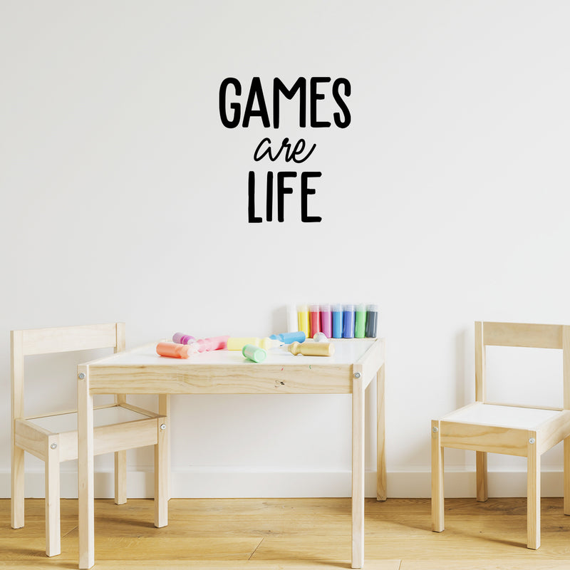 Vinyl Wall Art Decal - Games Are Life - 18" x 16.5" - Trendy Inspiring Fun Positive Quote Sticker For Bedroom Kids Room Living Room Gaming Room Playroom Daycare School Office Coffee Shop Decor 3