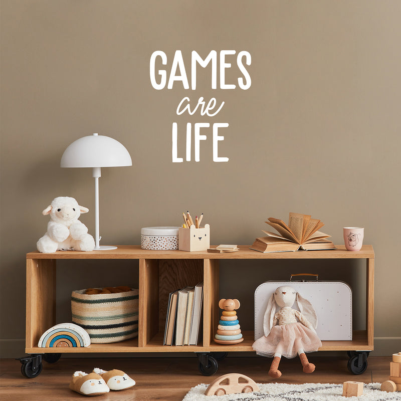 Vinyl Wall Art Decal - Games Are Life - 18" x 16.5" - Trendy Inspiring Fun Positive Quote Sticker For Bedroom Kids Room Living Room Gaming Room Playroom Daycare School Office Coffee Shop Decor 3