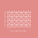 Set Of 20 Vinyl Wall Art Decal - Crowns Pattern - From 3.5" x 4" Each - Cute Adhesive Sticker Plants Design For Girls Bedroom Kids Room Playroom Home School Classroom Nursery Decor 4