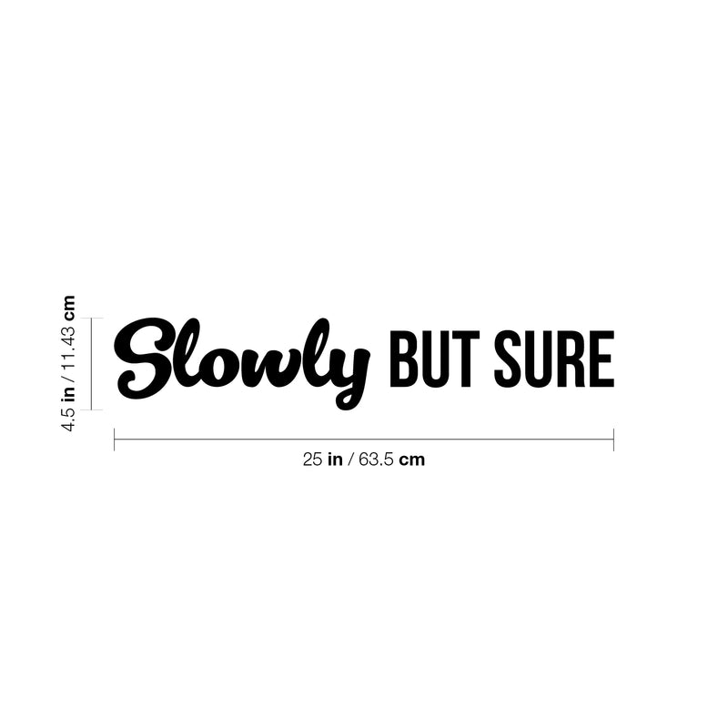 Vinyl Wall Art Decal - Slowly But Sure - 4.5" x 25" - Trendy Cute Inspiring Optimistic Positive Quote Sticker For Bedroom Living Room School Office Business Coffee Shop Lovely Decor 4