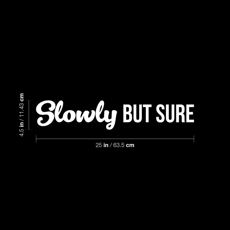 Vinyl Wall Art Decal - Slowly But Sure - 4.5" x 25" - Trendy Cute Inspiring Optimistic Positive Quote Sticker For Bedroom Living Room School Office Business Coffee Shop Lovely Decor 4