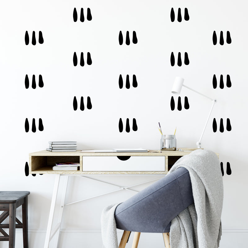 Set Of 36 Vinyl Wall Art Decal - Triple Lines Pattern - From Each - Cute Adhesive Sticker Minimalist Design For Home Bedroom Living Room Work Office Classroom Decor 3