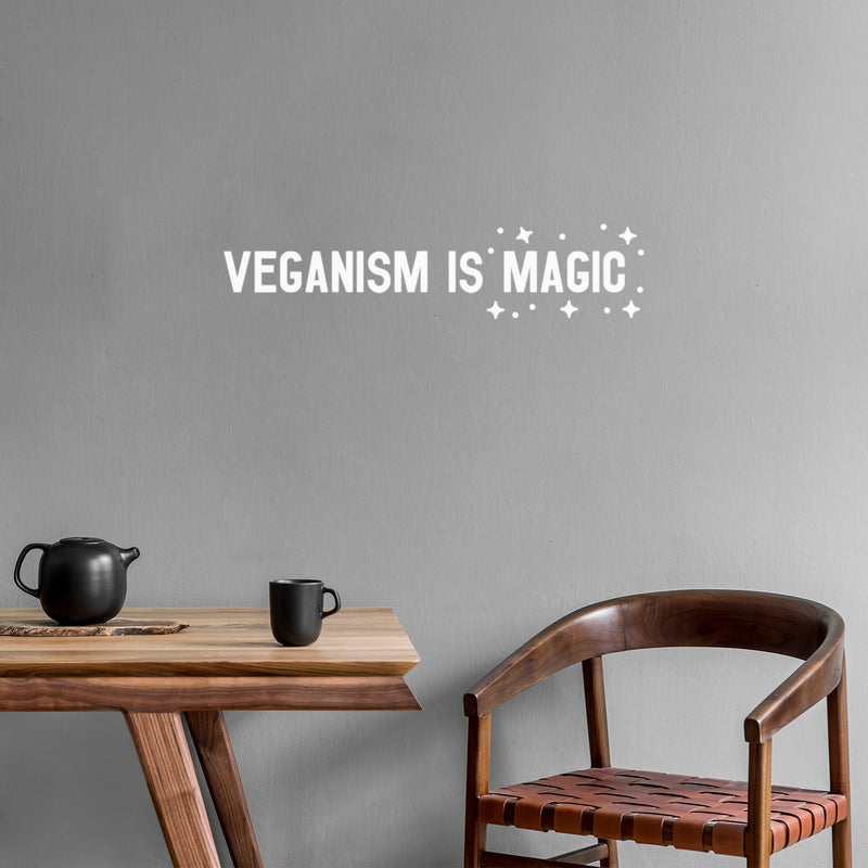 Vinyl Wall Art Decal - Veganism Is Magic - 4.5" x 20" - Trendy Motivating Positive Healthy Lifestyle Quote Sticker For Office Wellness Clinic Gym Nutrition Center Home Kitchen Restaurant Decor 2