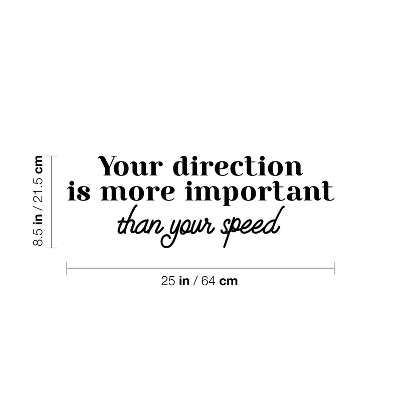 Vinyl Wall Art Decal - Your Direction Is More Important Than Your Speed - 8.5" x 25" - Modern Motivational Goals Quote Sticker For Home Bedroom Work Office Living Room Classroom Decor 4