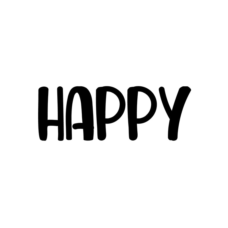 Vinyl Wall Art Decal - Happy - 9" x 25" - Modern Inspirational Positive Self-Esteem Quote Sticker For Home Office Bedroom Closet Living Room Coffee Shop Decor 1