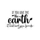 Vinyl Wall Art Decal - If You Love The Earth It Will Love You Back - 16. Trendy Motivational Quote Sticker For Home Office Bedroom Living Room Indoor Garden Patio Decor 1