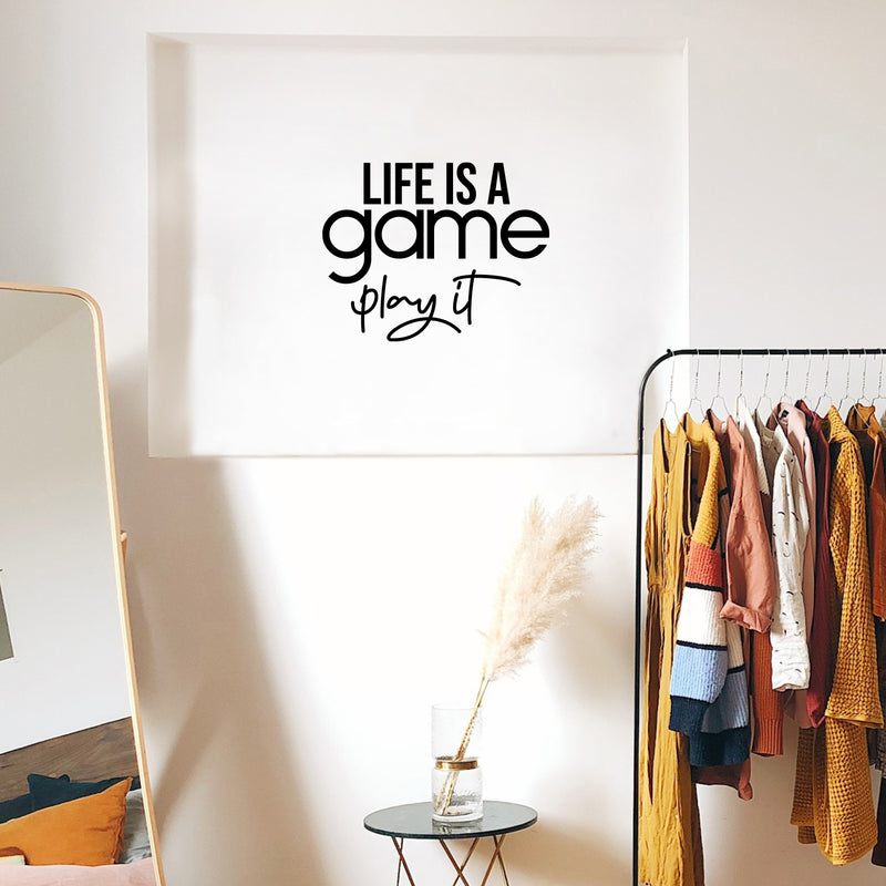 Vinyl Wall Art Decal - Life Is A Game Play It - 16" x 20" - Trendy Cute Inspiring Fun Positive Quote Sticker For Bedroom Kids Room Living Room Gaming Room Playroom Daycare School Office Decor 2