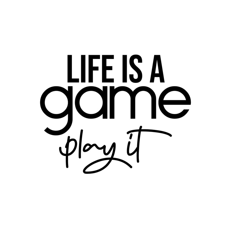 Vinyl Wall Art Decal - Life Is A Game Play It - 16" x 20" - Trendy Cute Inspiring Fun Positive Quote Sticker For Bedroom Kids Room Living Room Gaming Room Playroom Daycare School Office Decor 1