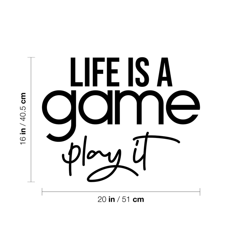 Vinyl Wall Art Decal - Life Is A Game Play It - Trendy Cute Inspiring Fun Positive Quote Sticker For Bedroom Kids Room Living Room Gaming Room Playroom Daycare School Office Decor 4