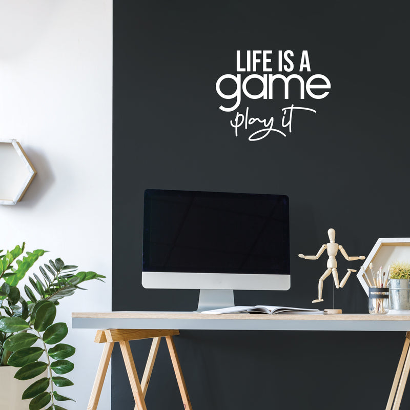 Vinyl Wall Art Decal - Life Is A Game Play It - 16" x 20" - Trendy Cute Inspiring Fun Positive Quote Sticker For Bedroom Kids Room Living Room Gaming Room Playroom Daycare School Office Decor 3