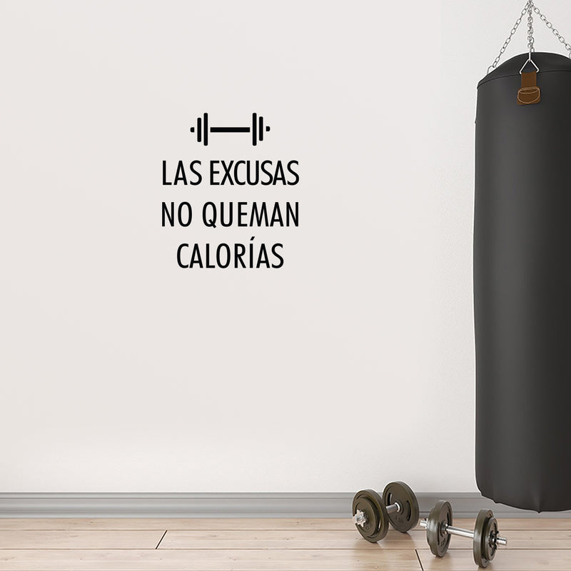 Vinyl Wall Art Decal - Las Excusas No Queman Calorias / Excuses Don't Burn Calories - Positive Lifestyle Spanish Quote Sticker For Bedroom Office Gym Fitness Decor 3