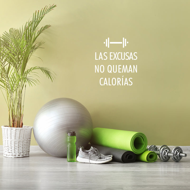 Vinyl Wall Art Decal - Las Excusas No Queman Calorias / Excuses Don't Burn Calories - 19" x 17" - Trendy Motivating Positive Lifestyle Spanish Quote Sticker For Bedroom Office Gym Fitness Decor 2