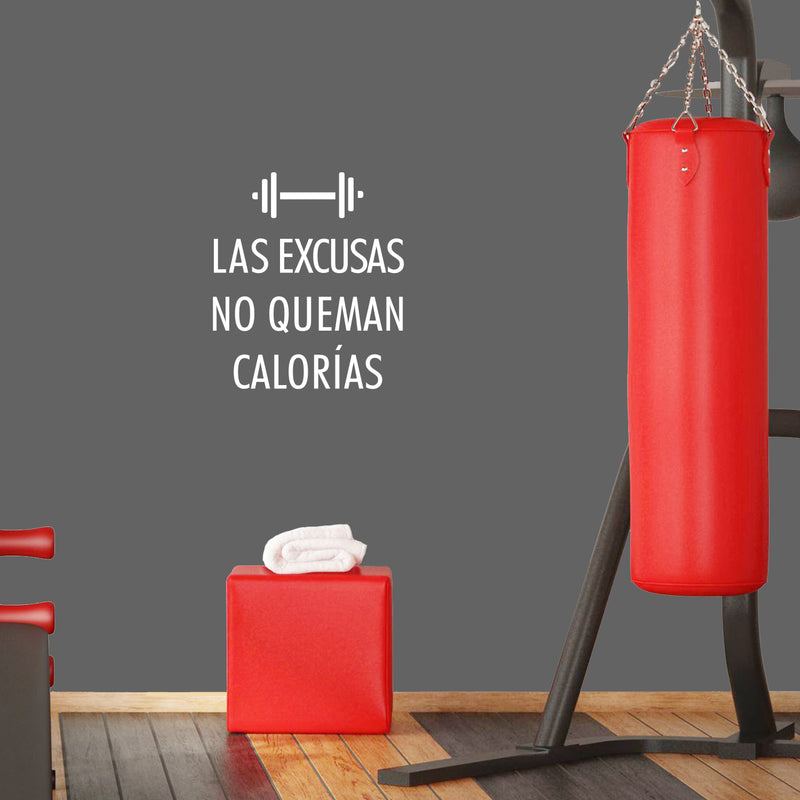 Vinyl Wall Art Decal - Las Excusas No Queman Calorias / Excuses Don't Burn Calories - 19" x 17" - Trendy Motivating Positive Lifestyle Spanish Quote Sticker For Bedroom Office Gym Fitness Decor 3