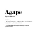 Vinyl Wall Art Decal - Agape Definition - Love Modern Inspirational Positive Quote Sticker For Family Home Bedroom Work Office Living Room Decor 1