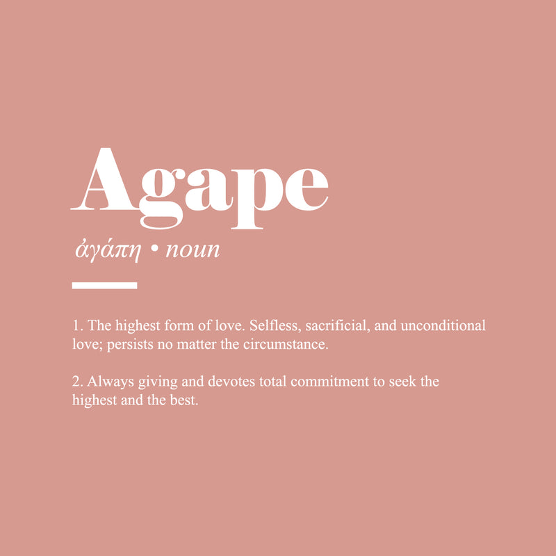 Vinyl Wall Art Decal - Agape Definition  - 16" x 25" - Love Modern Inspirational Positive Quote Sticker For Family Home Bedroom Work Office Living Room Decor 1