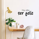 Vinyl Wall Art Decal - Hoy Elijo Ser Feliz / Today I Choose To Be Happy - 11" x 25" - Trendy Cute Inspirational Positive Spanish Quote Sticker For Bedroom Living Room Kids Room Decor 3