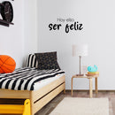 Vinyl Wall Art Decal - Hoy Elijo Ser Feliz / Today I Choose To Be Happy - 11" x 25" - Trendy Cute Inspirational Positive Spanish Quote Sticker For Bedroom Living Room Kids Room Decor 2