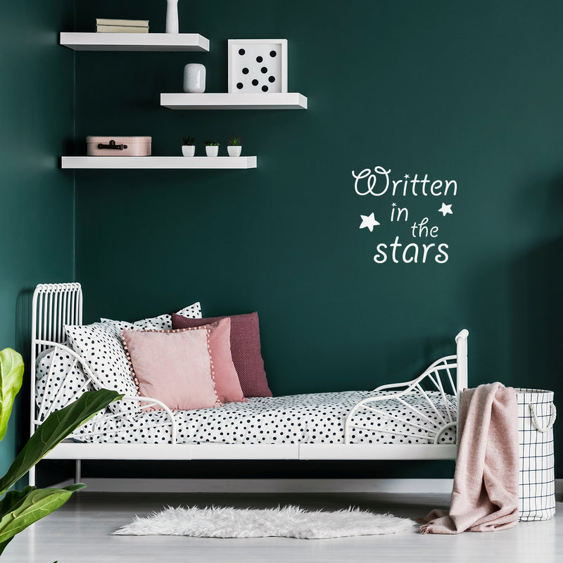 Vinyl Wall Art Decal - Written In The Stars - 17" x 18" - Trendy Cute Inspirational Quote Sticker For Home Bedroom Kids Room Living Room Playroom Classroom Office Decor 2