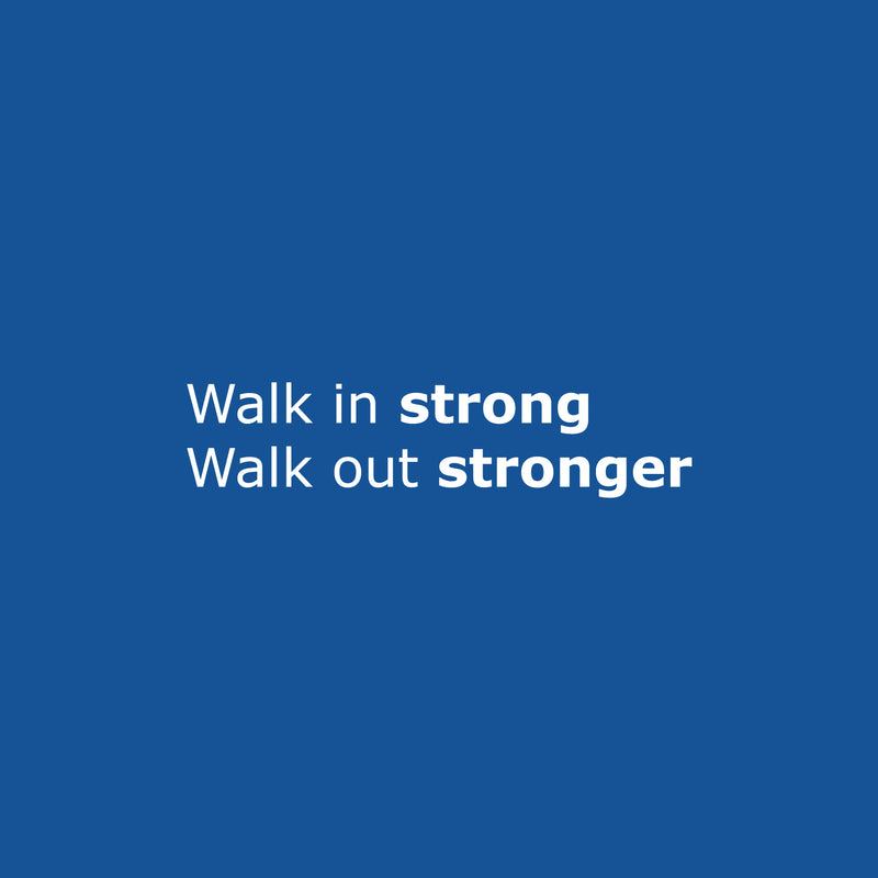 Vinyl Wall Art Decal - Walk In Strong Walk Out Stronger - 6" x 25" - Trendy Motivational Positive Healthy Lifestyle Quote Sticker For Gym Yoga Fitness Wellness Center Fitness Decor 1