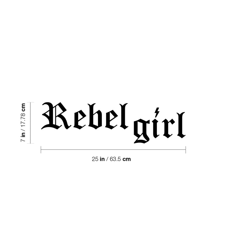 Vinyl Wall Art Decal - Rebel Girl - 7" x 25" - Trendy Inspirational Quote Sticker For Girls Home School Office Living Room Teen Room Bedroom Makeup Mirror Decor 4